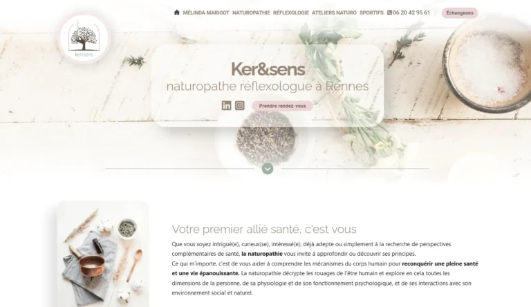 Site de Ker & Sens, nutritionniste à Rennes