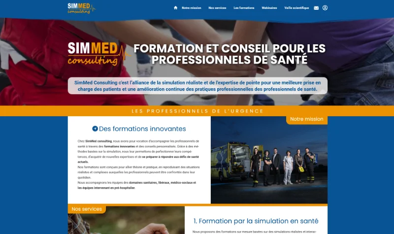 Site de SIMMED Consulting, formation et conseil pour les professionnels de santé