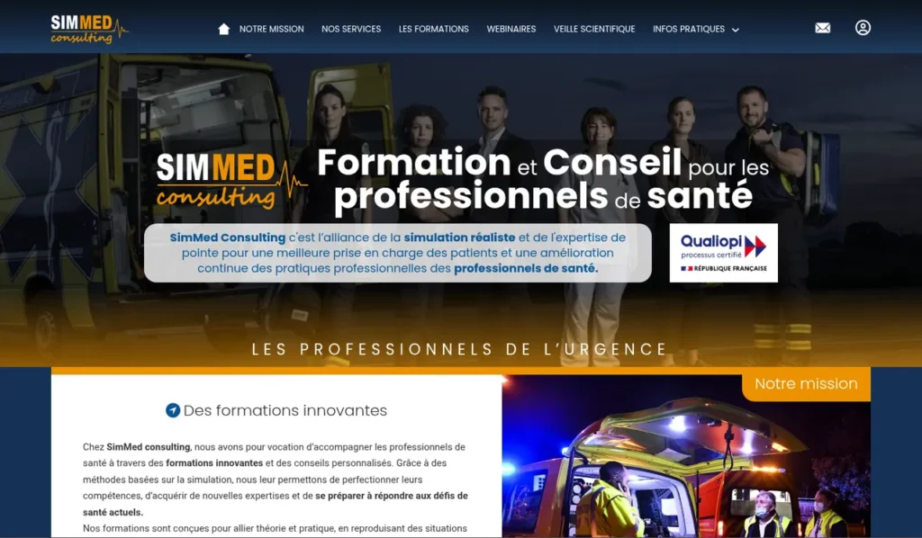 Site SimMed Consulting réalisé par Rennes Internet