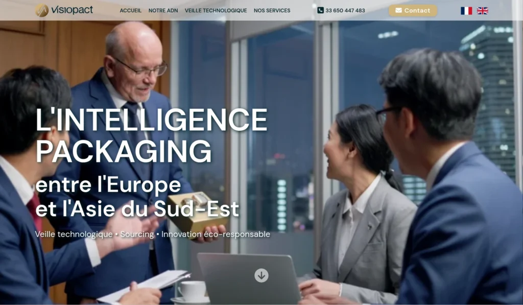 Capture d'écran du site de Visiopact