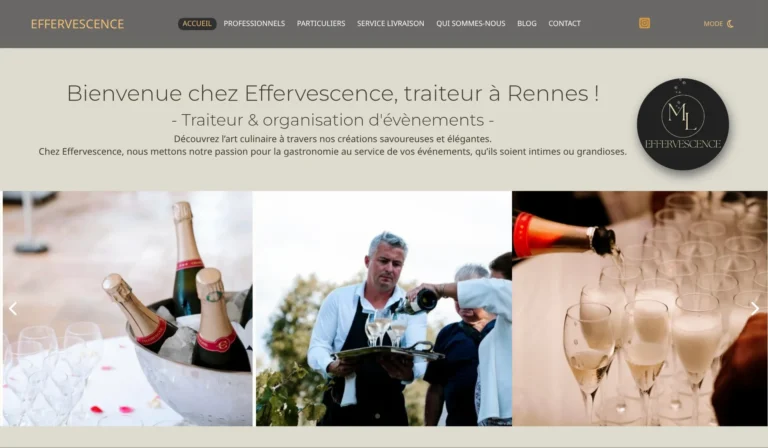 Site internet Effervescence, réalisation sur mesure par Rennes Internet