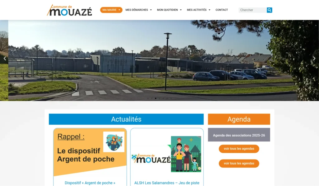 Capture d'écran du site de la mairie de Mouazé