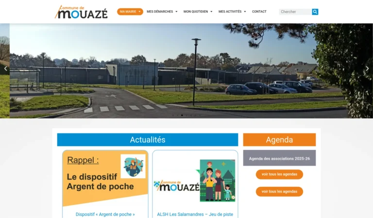 Site internet de la mairie de Mouazé, réalisation sur mesure par Rennes Internet