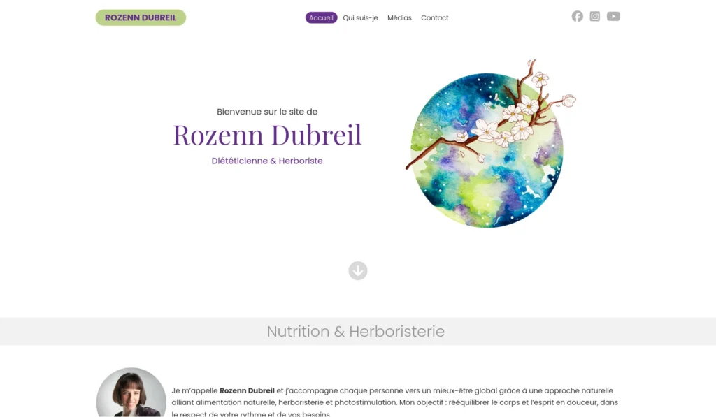 Capture d'écran du site de Rozenn Dubreil