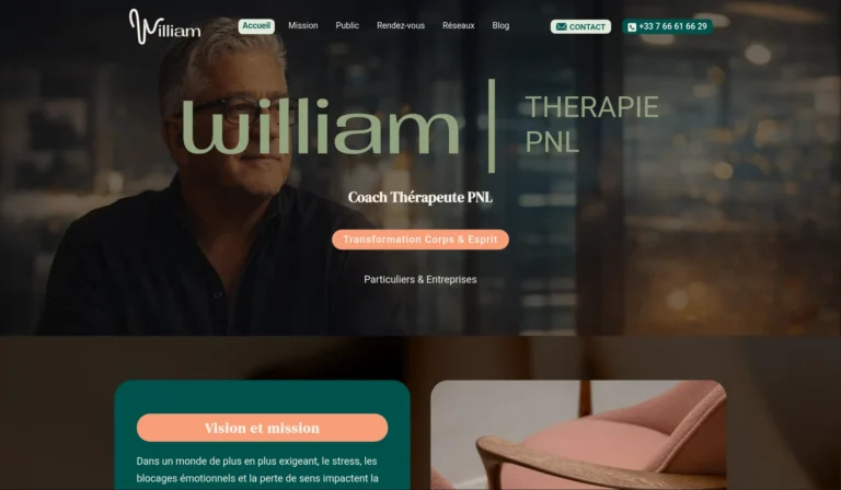 Site d’un praticien en thérapie PNL, création sur mesure